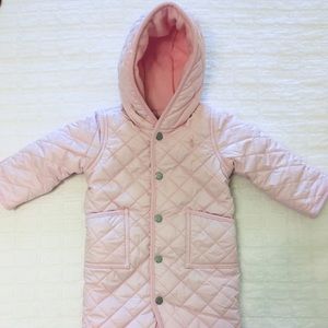 Polo Ralph Lauren Pink Hooded Snowsuits - 9 Months